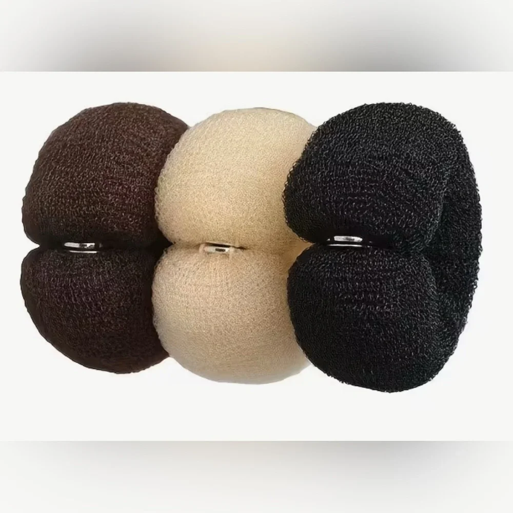 Elegant Hair Bun Covers - Black, Brown, and Cream